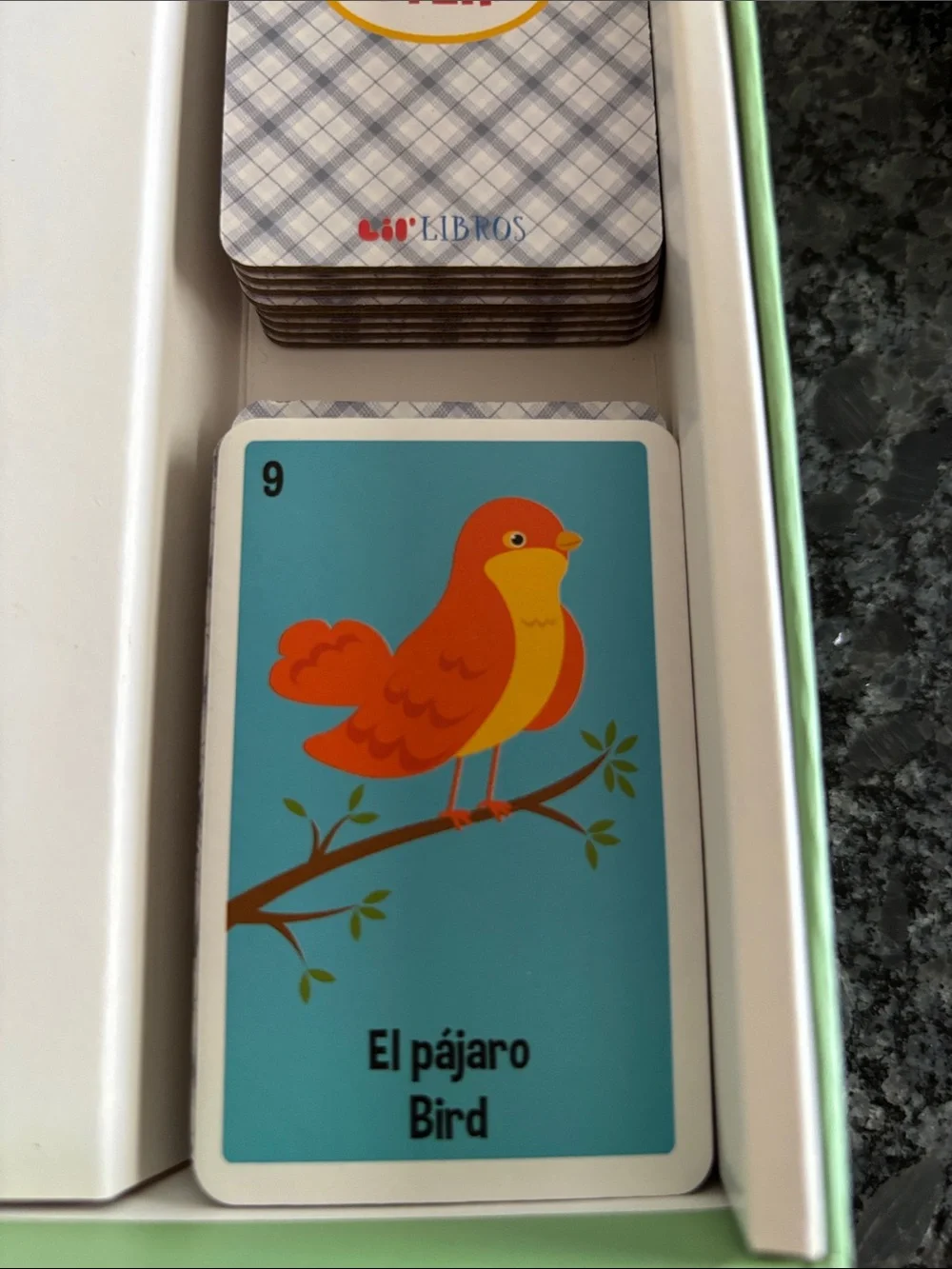 Travel Loteria Bingo Game - bi-lingual picture word game, 2-6 players, ages 3+